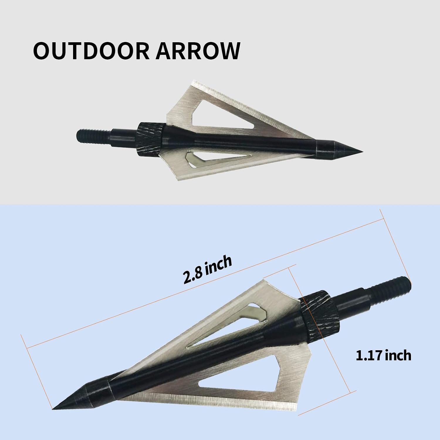 Archery Broadheads, 100 Grains Screw in Arrow Archery 3 Blades Hunting Heads Arrow Tips Compatible Crossbow& Compound