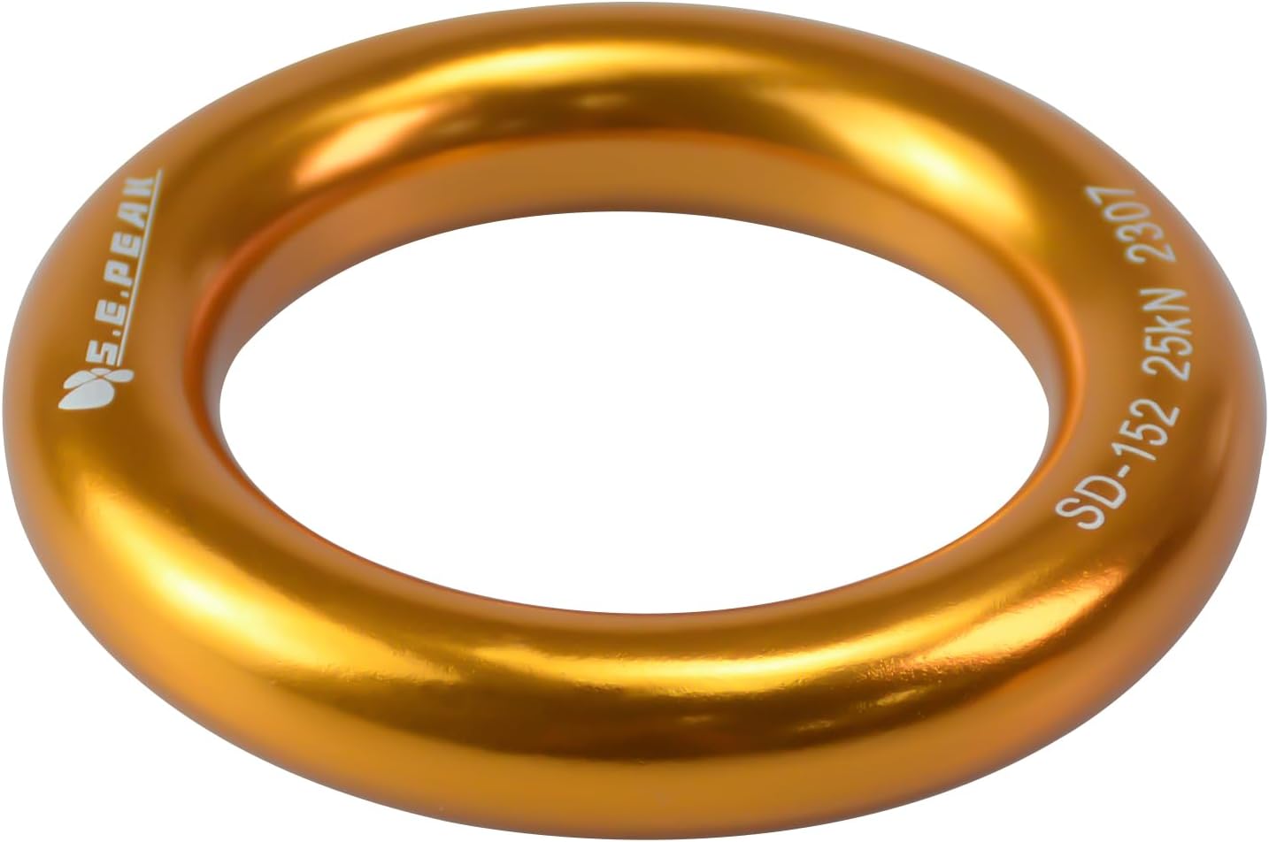 25kN Aluminum Rappel Ring, Perfect Tension O-Ring, Connection Ring for Rock Climbing, Arborist, Gold/Blue