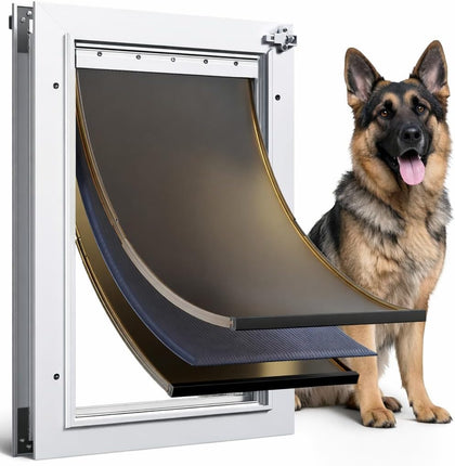 3-Flap Large Dog Door for Door, All Aluminum Doggy Door for Exterior