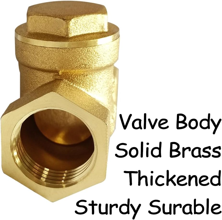 Uenede Brass 1/2 Inch Horizontal Swing Check Valve, 1PCS