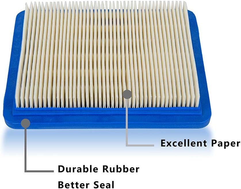 5 Pack 491588S Air Filter, Compatible with 491588 4915885 Flat OEM Air Cleaner Cartridge, Lawn Mower Air Filter