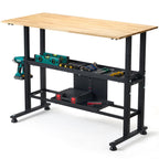 Adjustable Workbench, 48’’ Work Bench with Power Outlet and Storage