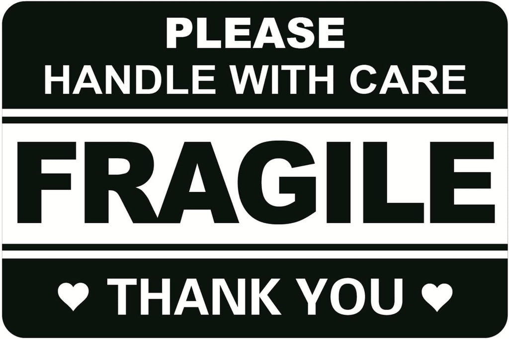 2x3 inch 200pcs Black Fragile Sticker for Shipping