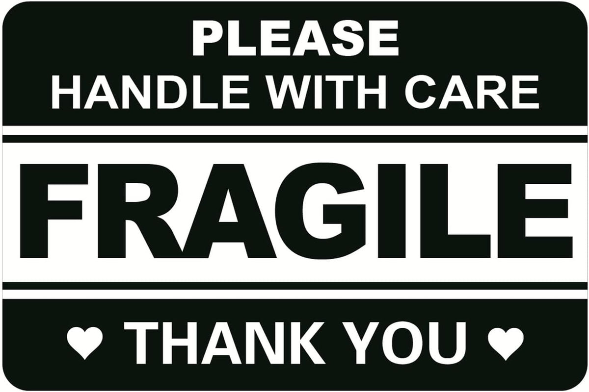 2x3 inch 200pcs Black Fragile Sticker for Shipping