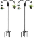 2 Pack Adjustable 84inch Double Shepherds Hook for Outdoor