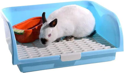 Large Rabbit Litter Box Corner Bedding Box Chinchilla Toilet Trainer Square Potty Pet Pan for Adult Guinea Pig
