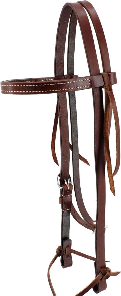 Western Horse Browband Bridle Headstall – Premium Heavyweight Oil-Tanned Full-Grain Leather Handcrafted for Ranch