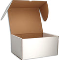 12x8x6 Shipping Boxes White Mailer Corrugated Cardboard Box Set of 15