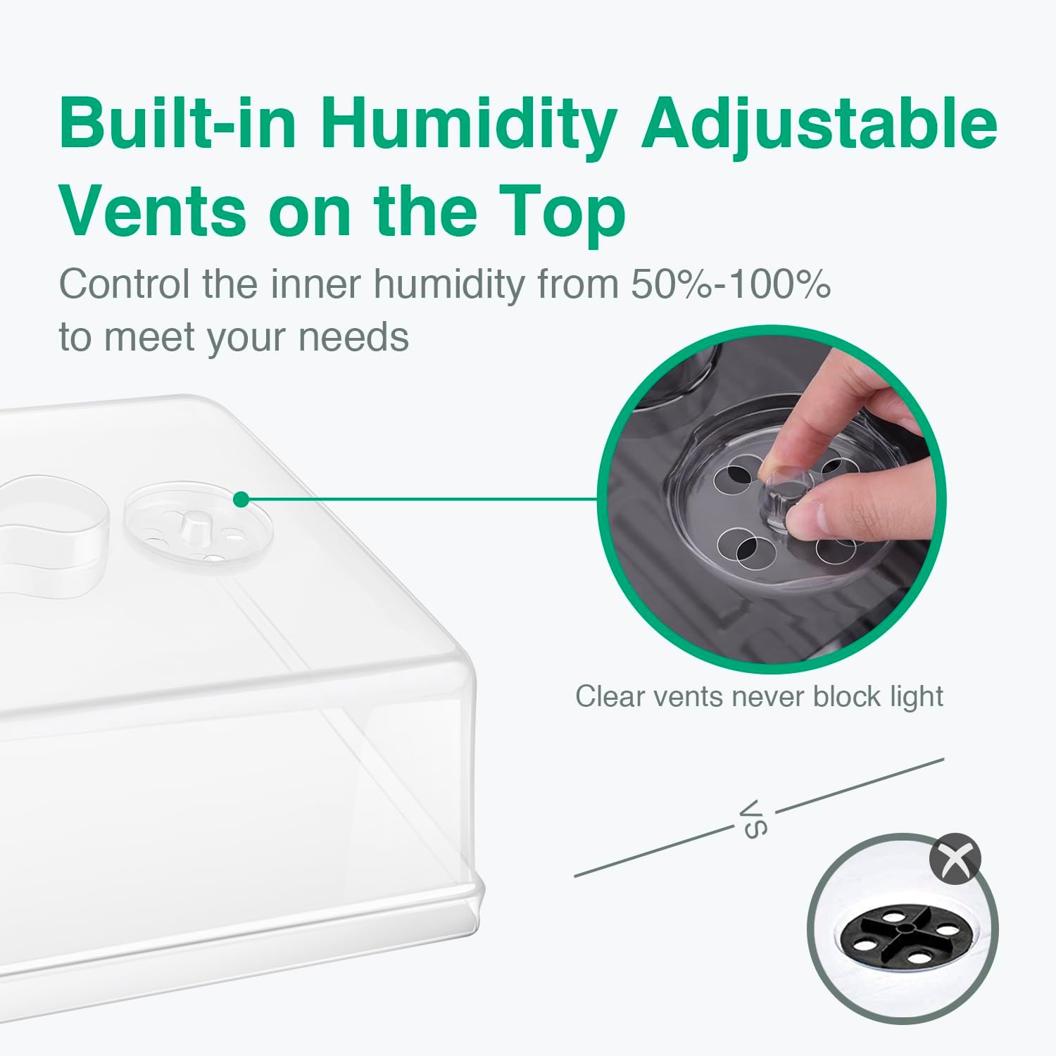 Thick Plastic 5-Set Strong Seed Starter Trays with 5" Humidity Domes