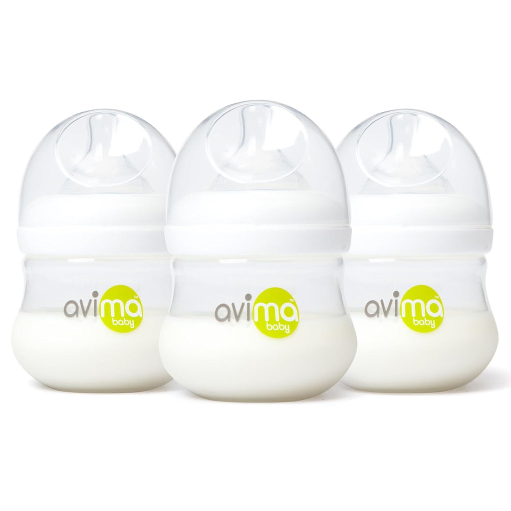 Baby 4 oz Anti Colic Baby Bottles for Breastfed Babies - Slow Flow Nipples, Wide Neck Bottle, BPA Free - Newborn 0-3