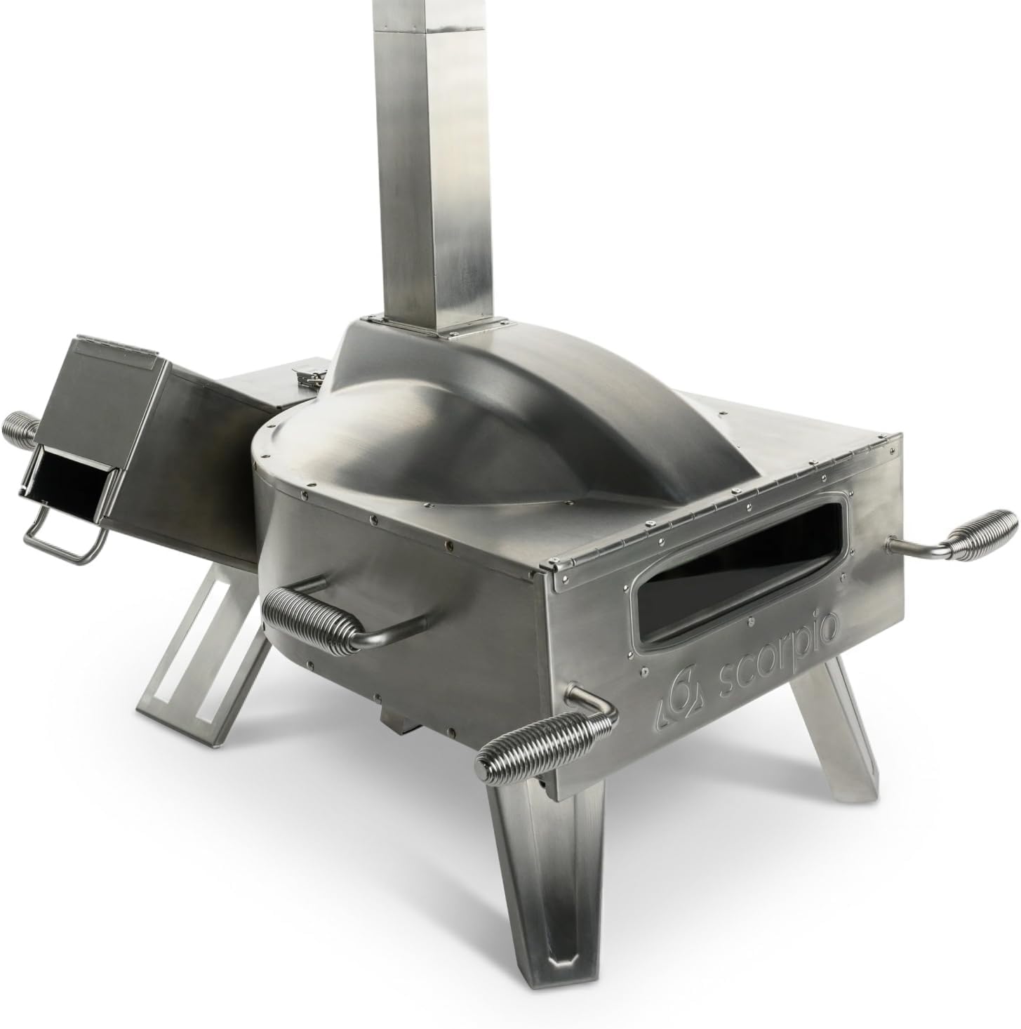 Pizza Oven - Dual Fuel Wood & Propane Portable Outdoor Pizza Oven with 16” Rotating Stone - 90 Second Cook at