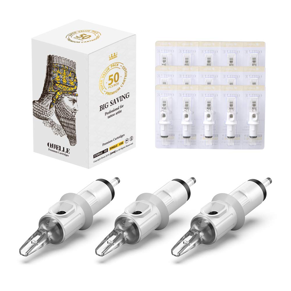 Tattoo Cartridge Needles #10 Bugpin 7 Curved/Round Magnum M-Taper 50PCS with Membrane Professional Disposable