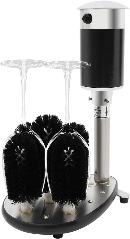 Electric Cup Cleaning Machine, 5-Brush 1/3HP Wine & Glass Washer, 240RPM Commercial Glass Washing Machine for Bars