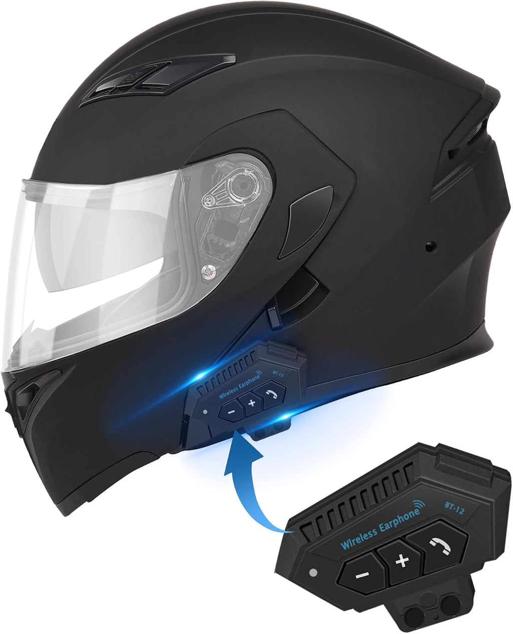 Bluetooth Motorcycle Helmet,Modular Motorcycle Helmet with Bluetooth,DOT Approved Dual Visor Full Face Flip up
