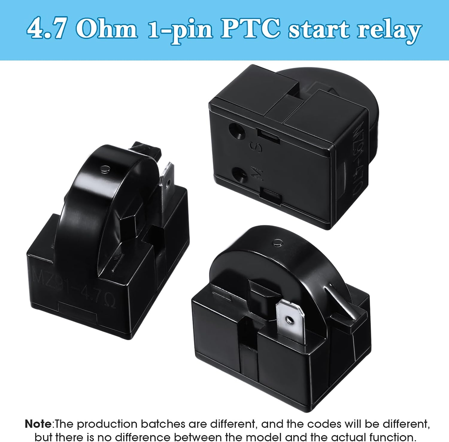 2 Pcs QP2-4.7 PTC Starter Relay & 6750C-0005P Overload Protector | 1 Pin Relay, Compatible with LG Refrigerator