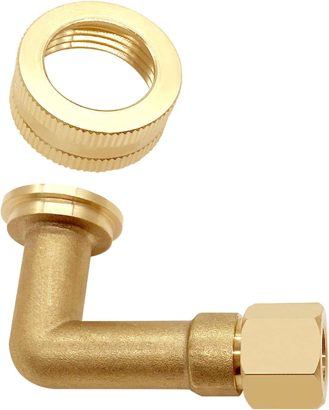 Joywayus Brass 3/8" Comp x 3/4" GHT Dishwasher Swivel Elbow Connector
