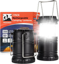 Rechargeable Camping Lantern, Pack of 2 - LED Camping Lantern Battery Powered, Waterproof Solar Lantern for