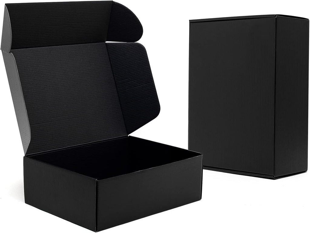 12x9x4" Black Shipping Boxes 20 Pack Corrugated Cardboard Box