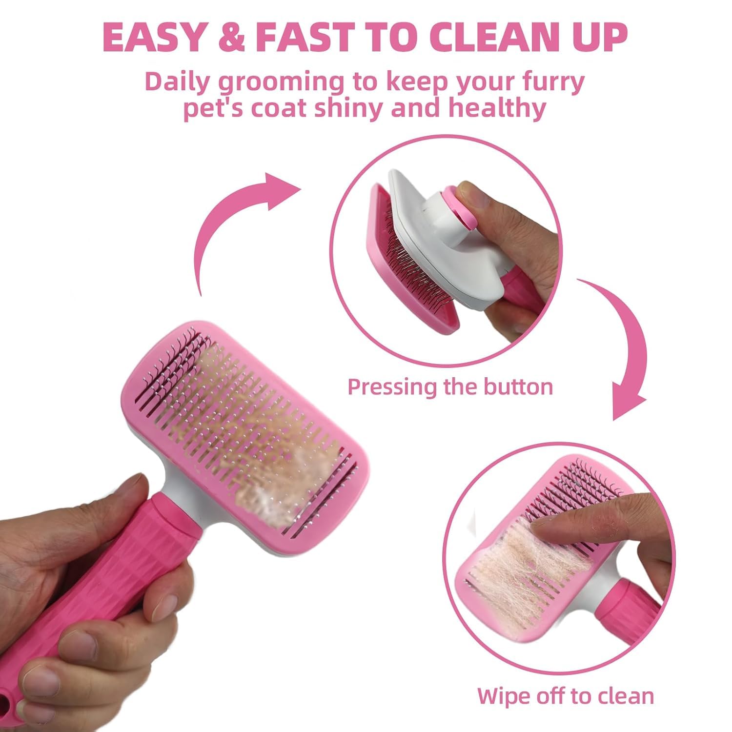 Dog Brush for Shedding,9 PCS in One Pet Slicker Hair Brush Kit with Pet Nail Clipper and File - Dog Cat Grooming