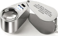40X Jewelers Loupe Magnifier LED/UV Illuminated Magnifying Glasses | Jewelry Loop Pocket Folding Magnifying Glass