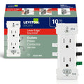Lever Edge 15 Amp Tamper-Resistant Duplex Wall Outlet, 10-Pack, E5325-MW, White