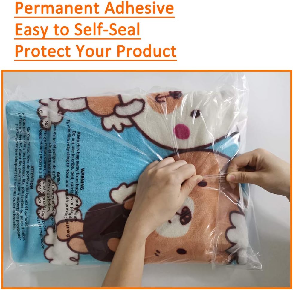200 Count 14x20 Inch Self Seal Clear Poly Bags