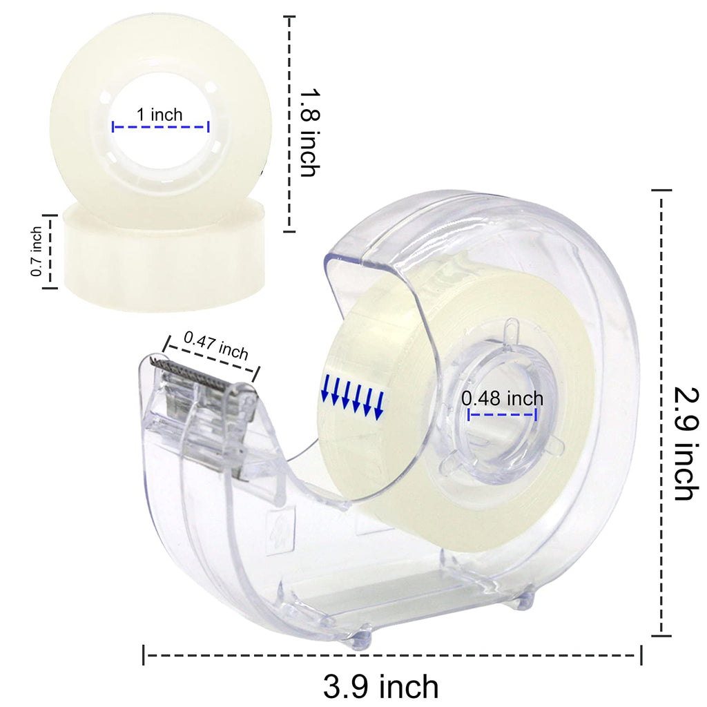 6 Pcs Clear Tape Dispensers, 1 inch White Core
