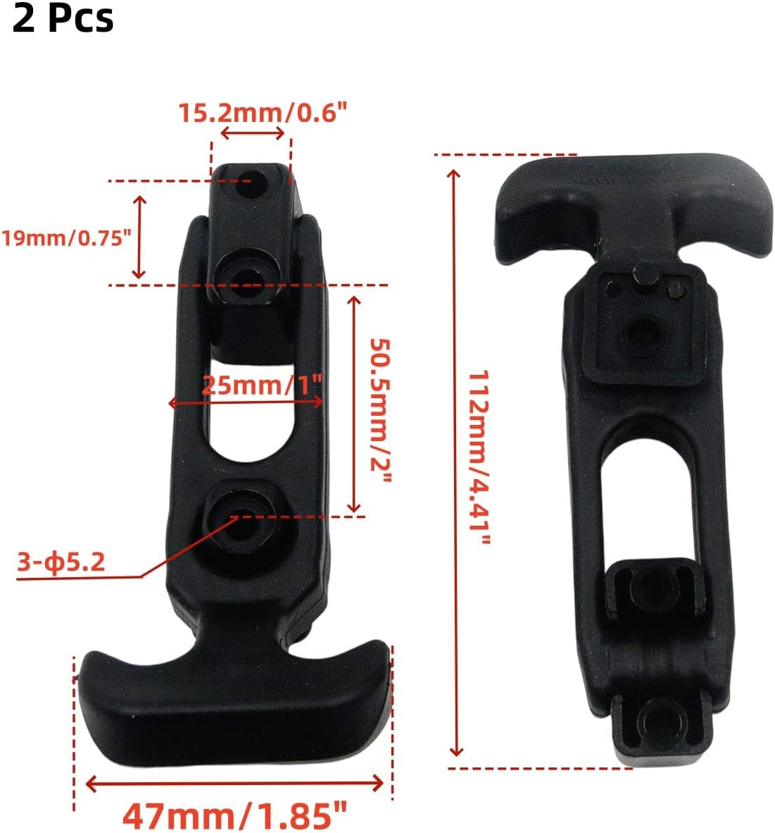 T Tulead 2PCS Boat Hatch Latches Rubber T Handle Draw Latch 4.3" x 2"