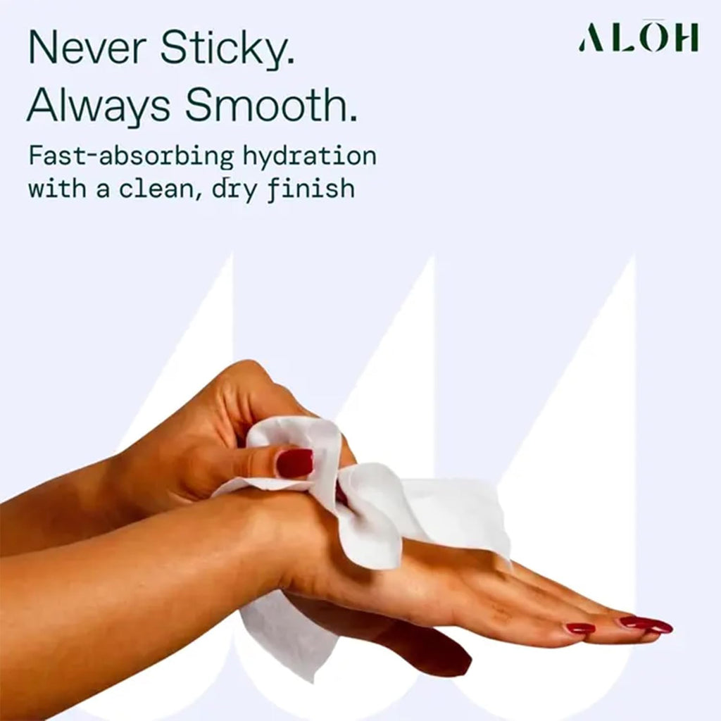 ALŌH Lavender Rosewood + Aloe Hand Sanitizer Wipes, Travel Size | Clean Hands, Clear Mind, On The Go for Kids and