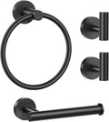 Bathroom Hardware Set, 4-Piece Towel Bar Set Include Toilet Paper Holder,Towel Ring and 2 Towel Hooks Stainless Steel