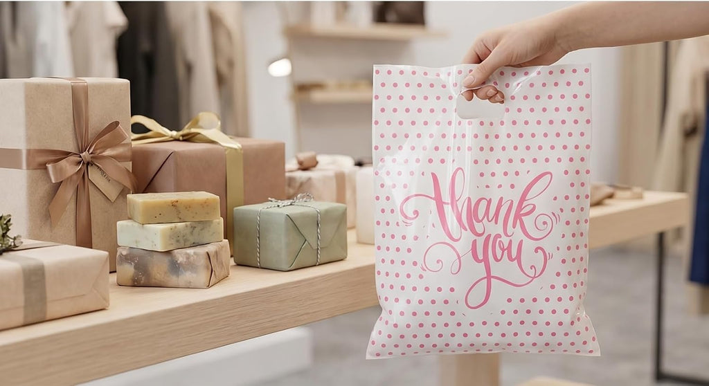 16x18 Large Thank You Bags for Small Business - Shopping Bags with Handles