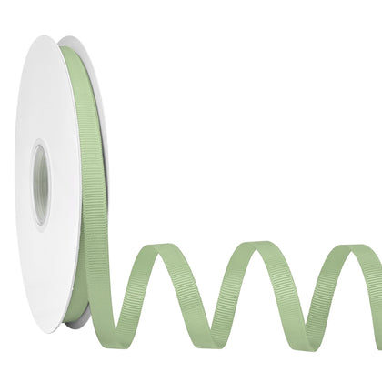 3/8 inch 50 Yards Dusty Sage Green Grosgrain Ribbon for Gift Wrapping Weddings Flower Bouquet Decor Sewing
