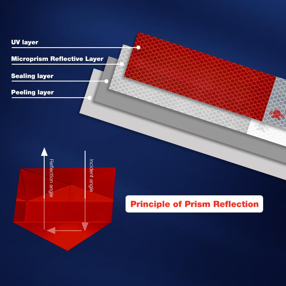 Reflective Tape 2" × 12" 20 Pack Red/White Trailer Reflector