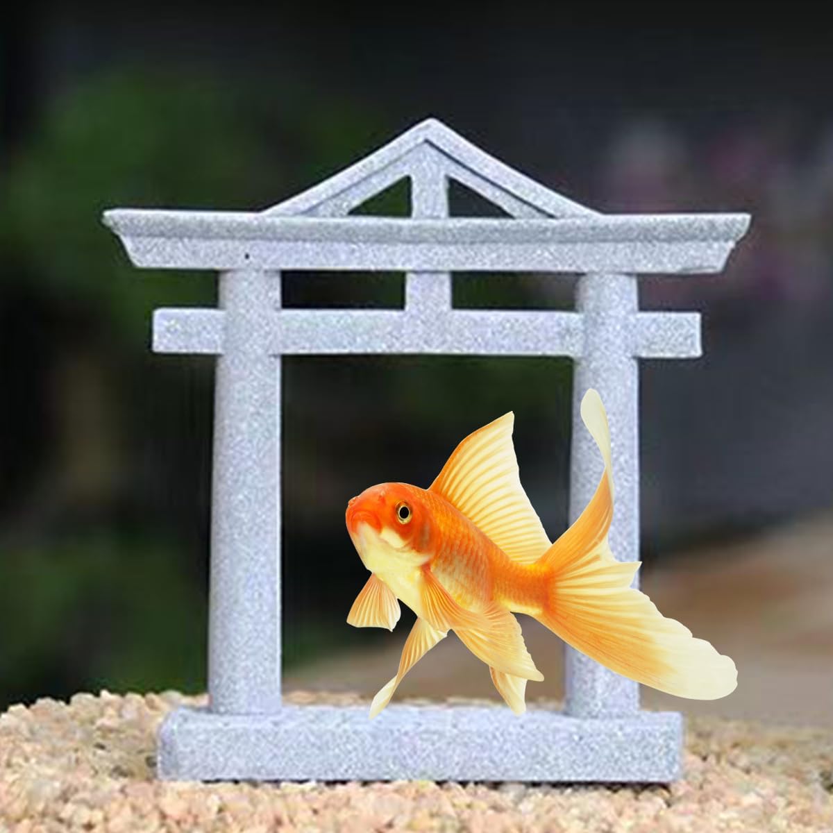 Japanese Fish Tank Decorations Asian Aquarium Decor Torii Gate Ornament Japanese Shrine Oriental Pagoda Aquarium