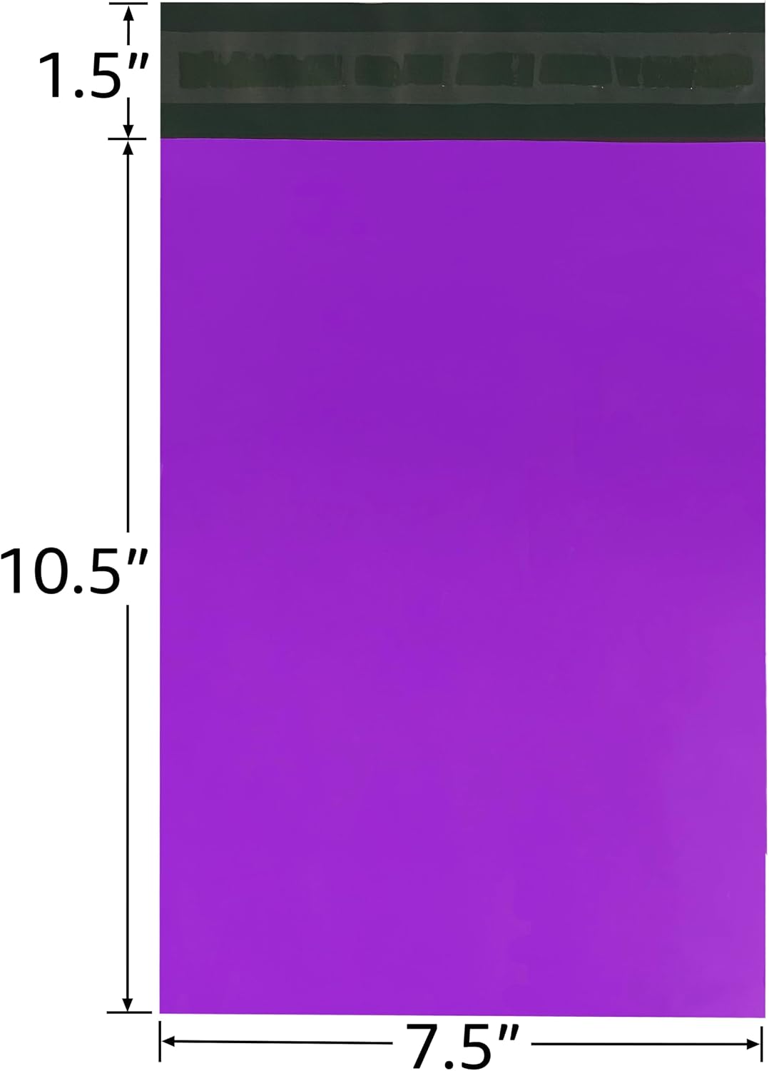 Purple Poly Mailer Envelopes 7.5" x 10.5" Pack of 100