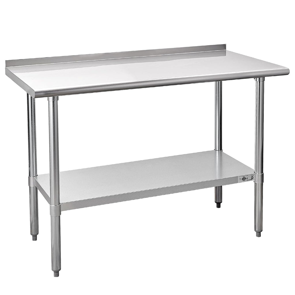 Stainless Steel Prep Table 24''x48'' Workbench with Backsplash