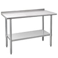 Stainless Steel Prep Table 24''x48'' Workbench with Backsplash