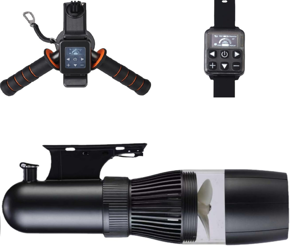500W Electric Underwater Scooter, 40M Free Diving Snorkeling Sea Scooter, Brushless Motor Removable Battery Water