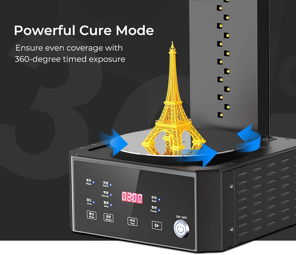 Wash and Cure Station UW-01 2 in 1 Machine | Resin 3D Printer UV Curing Rotary Box Bucket for LCD/DLP/SLA Washing