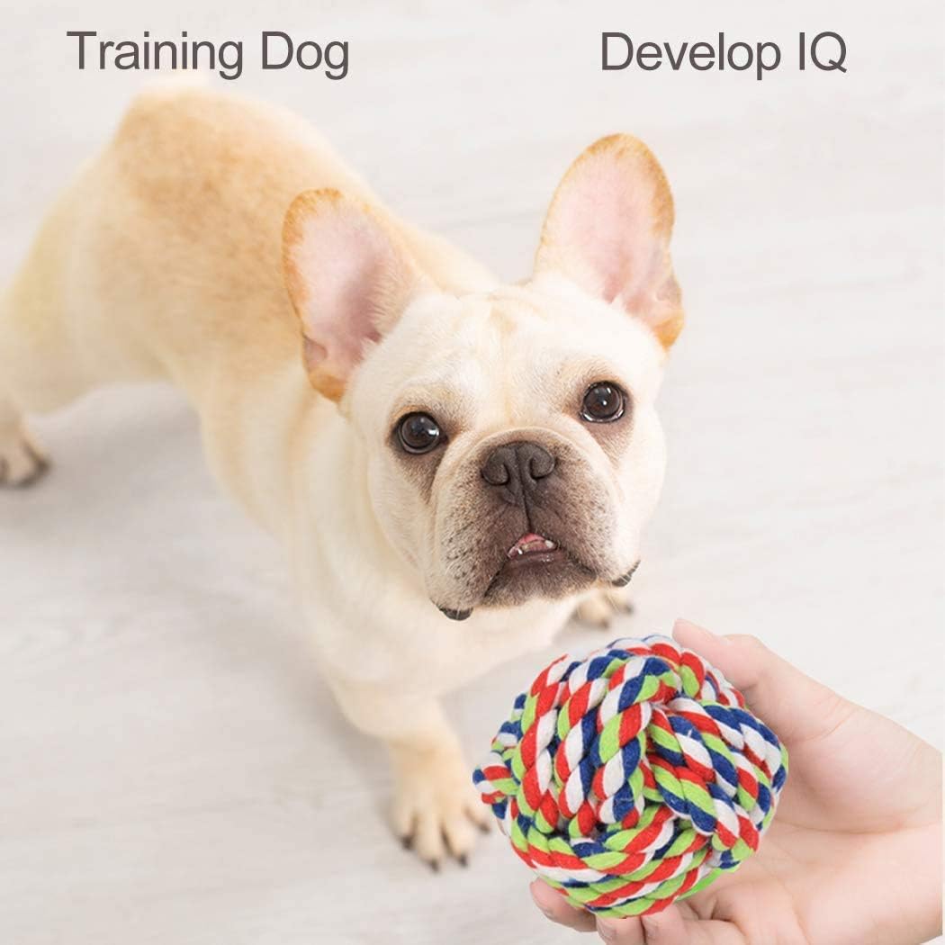 Dog Rope Ball 2Pack - Medium Breeds Knot Ball Rope Toys for Puppies to Medium Dogs, Teething Chewing, Tug and Boredom