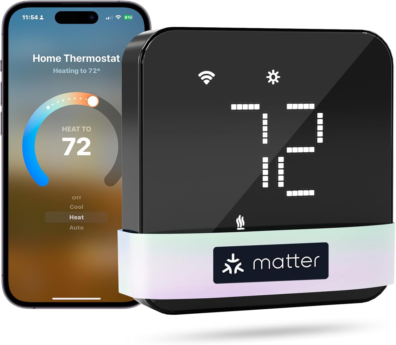 Smart Thermostats for Home, Matter Programmble WiFi Thermostat | Works with Alexa, Apple Home, Google Assistant, App