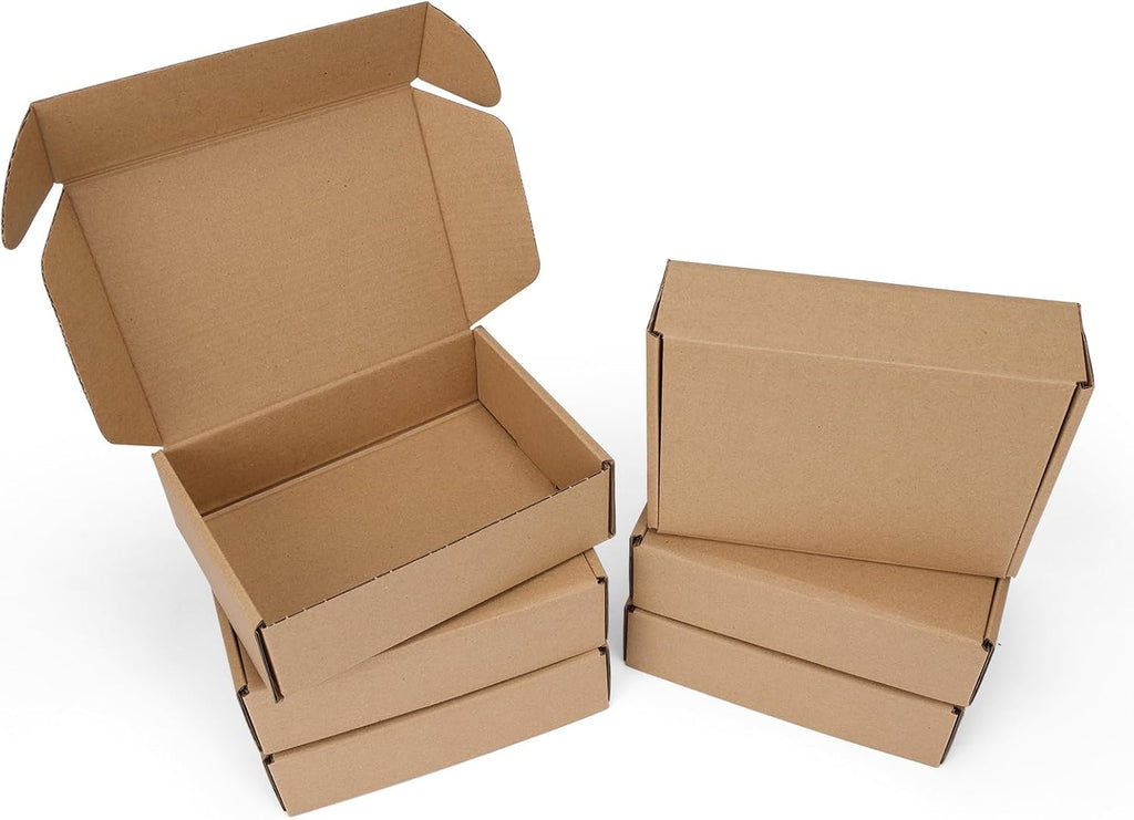 6 Pack 7x5x2 inch Small Shipping Boxes, Brown Mailing Boxes