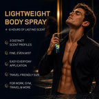 Men's Body Spray Set, 3 Pack Men's Cologne Spray, Alcohol-Free, 100 ml Each