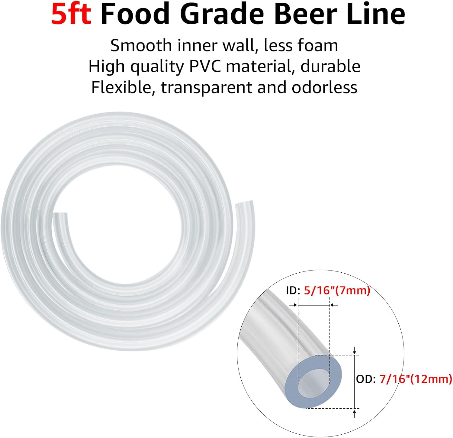 5ft-Hilangsan Ball Lock Picnic Tap Faucet Ball Lock Beer Line Assembly Beer Line Liquid Ball Lock Disconnect for