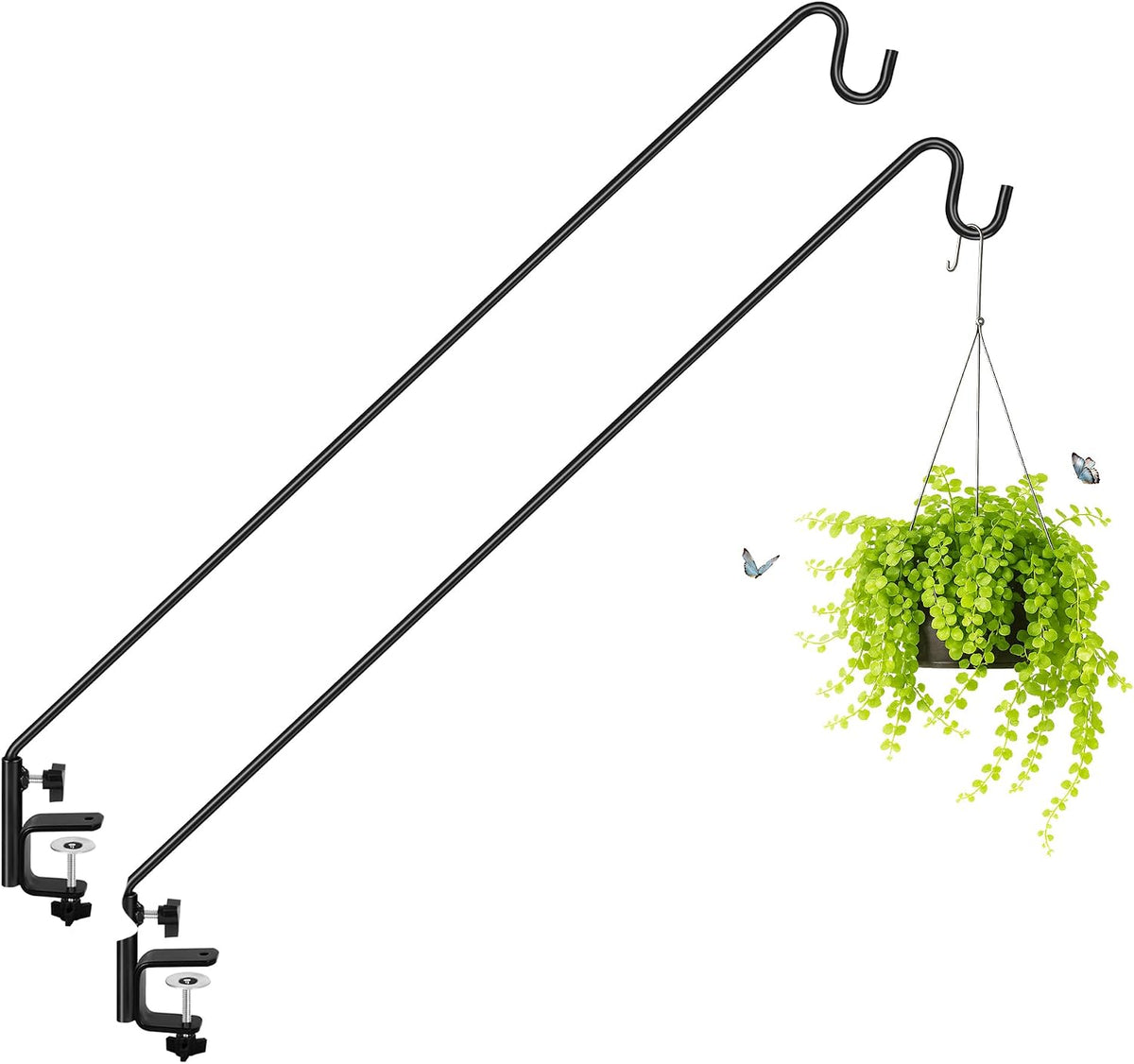 Extended Reach Deck Hook Wall Pole Wall Mounted Deck Hook Extensible and 43 inch Wall Bracket for Hanging Bird