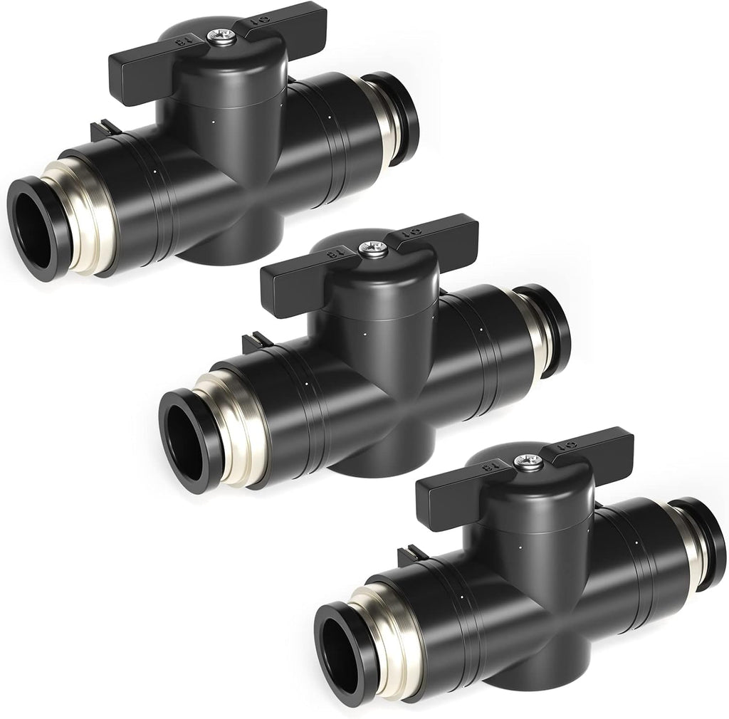 TAILONZ 6mm OD Push-to-Connect Fitting Ball Control Valve BVU-6 3Pcs
