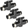 TAILONZ 6mm OD Push-to-Connect Fitting Ball Control Valve BVU-6 3Pcs