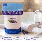 Deep Relaxation Bath Salt 32 oz Epsom Salt Pure Lavender Essential Oil