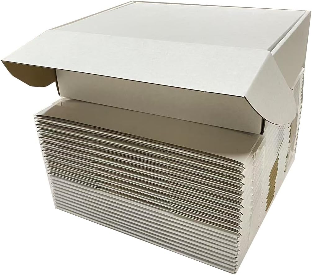 13x10x 4 Shipping Boxes Set of 18, White Small Corrugated Cardboard Box, Mailer Box