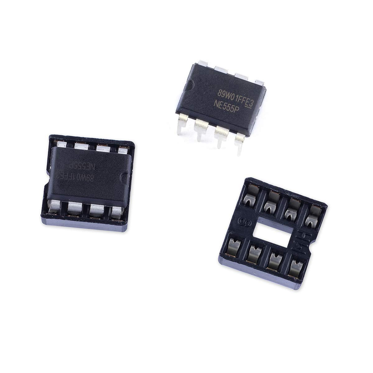 30Pcs NE555P Single Precision Timer with Sockets, NE555N NE555 Timer Chip IC Pulse Generator (Pack of 30) CYT1108